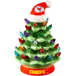 Evergreen Enterprises - Kansas City Chiefs 8" Light Up Ceramic LED Christmas Tree - Multicolor