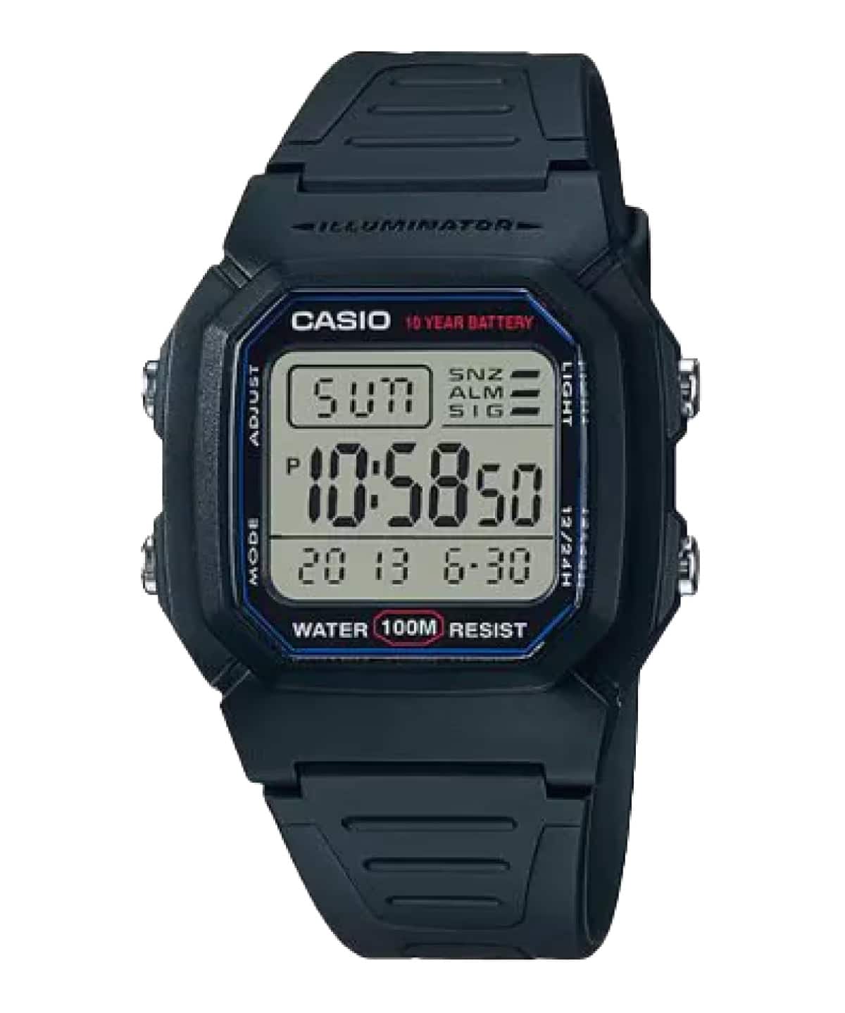 Casio Men's Water Resistant Digital Watch with Strap W 800H 1AV