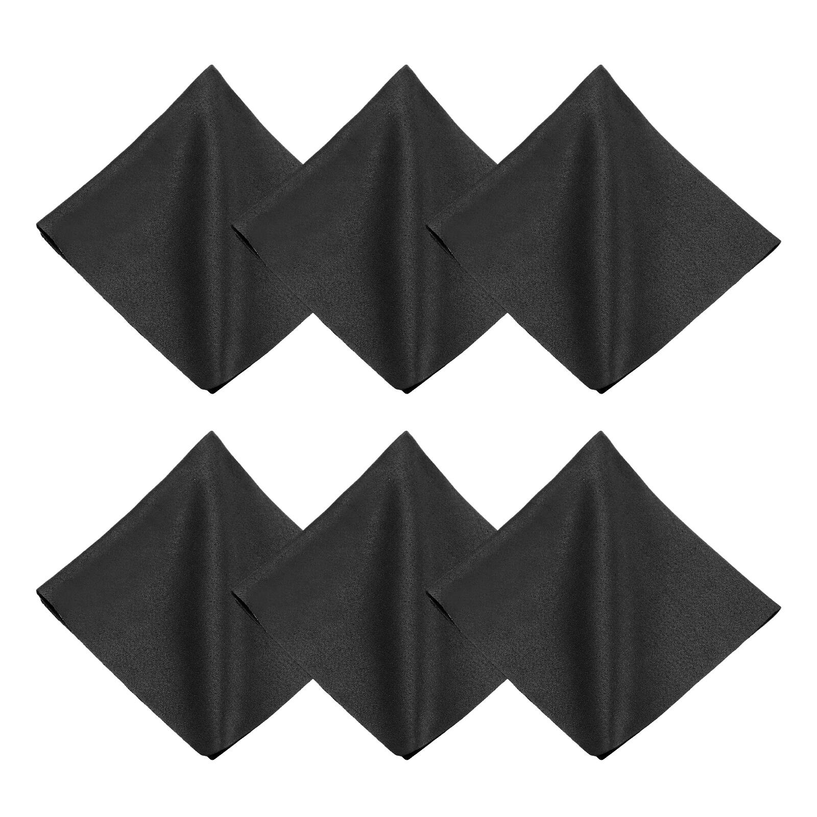 Unique Bargains - 6pcs Microfiber Cleaning Cloth 12x12 inch for Glasses Screens Phones Lenses - Black