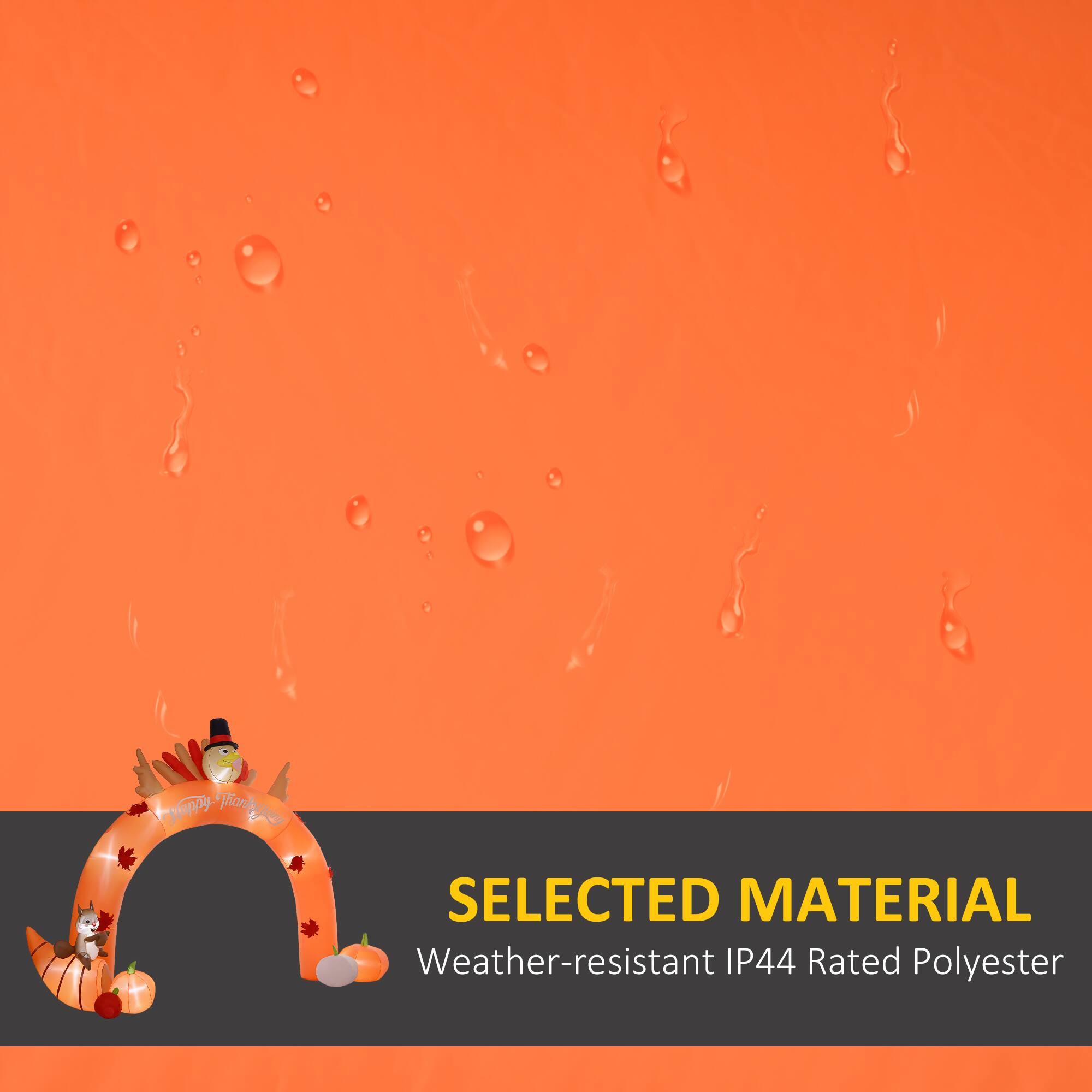 The corrected text is:

"SELECTED MATERIAL: Weather-resistant IP44 Rated Polyester"