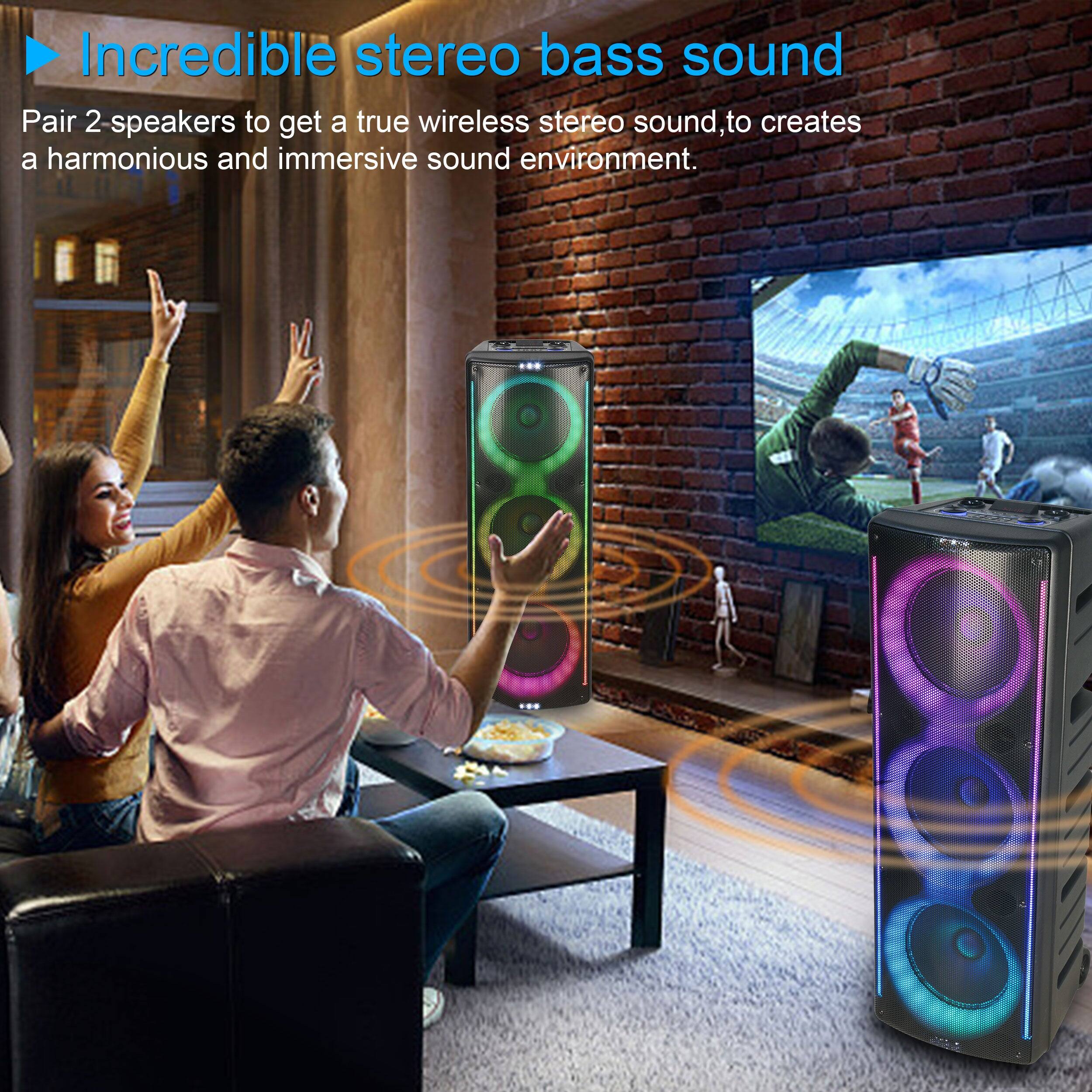 Incredible stereo bass sound. Pair 2 speakers to get a true wireless stereo sound, to create a harmonious and immersive sound environment.