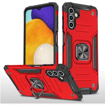 Front. Kitcheniva - Rugged Phone Cover With Ring Kickstand For Samsung A33 5G Case Only Red - Red.