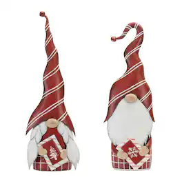 BreeBe - Metal Holiday Gnome Couple (Set of 2) - Multicolor
