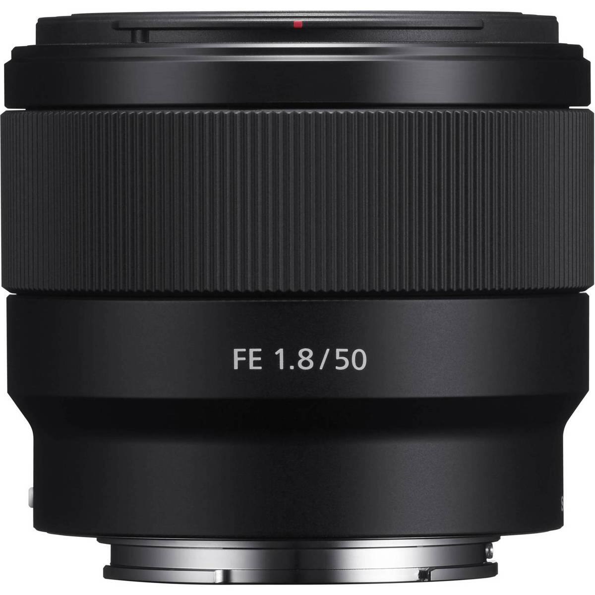 Alt View 6. Sony - Sony FE 50mm f/1.8 Lens for Sony E, Bundle with 49mm UV Slim Filter, Cleaning Kit, Lens Cap Tether.