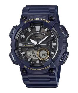 Casio - Men's Analog-Digital Sport Watch with Dial - AEQ-110W-2AV - Blue