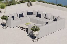 Saybrook 8-Piece Outdoor Patio Upholstered Sectional Sofa by Modway - Gray
