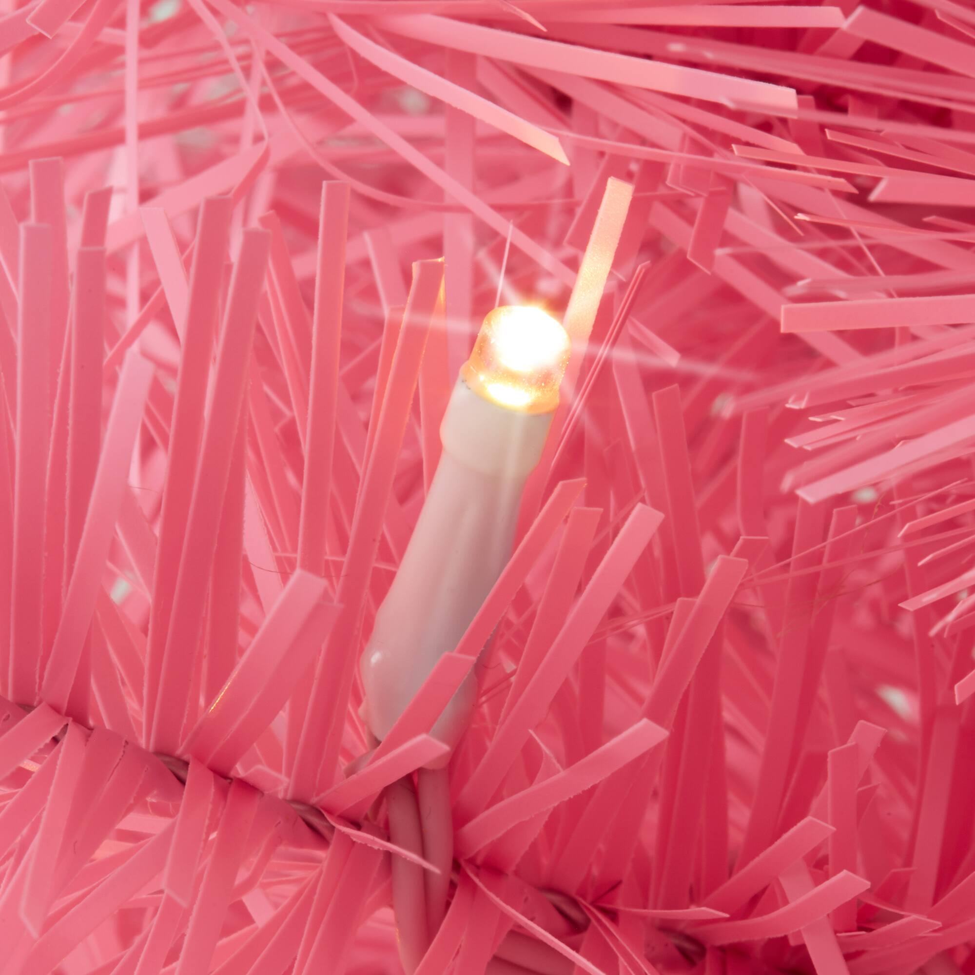 Alt View 2. Casafield - 2-ft Pre-Lit Artificial Mini Tabletop Christmas Tree with Cloth Base - Pink White Lights.