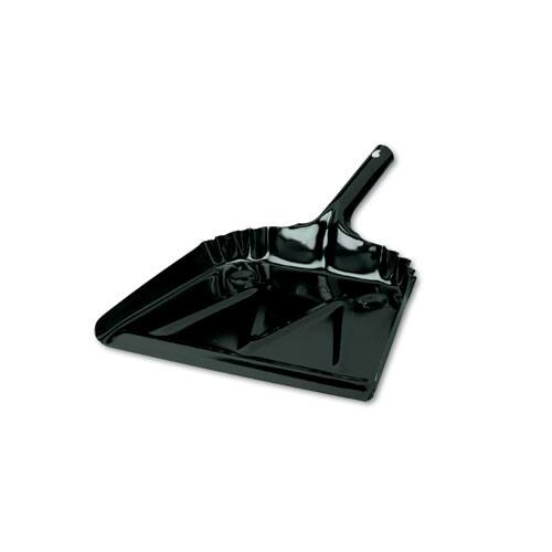 Front. Impact - Impact Heavy-Duty Commercial Dust Pan, 16 x 15.5, 5.38" Handle, 20-Gauge Steel, Black.