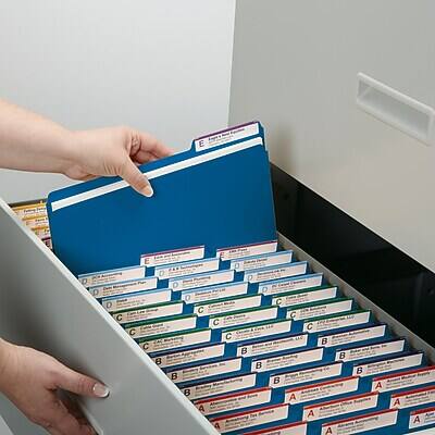 Alt View 7. Smead -  50% Recycled File Folder, 1/3-Cut Tab, Letter Size, Dark Blue, 25/Box  - Dark Blue.