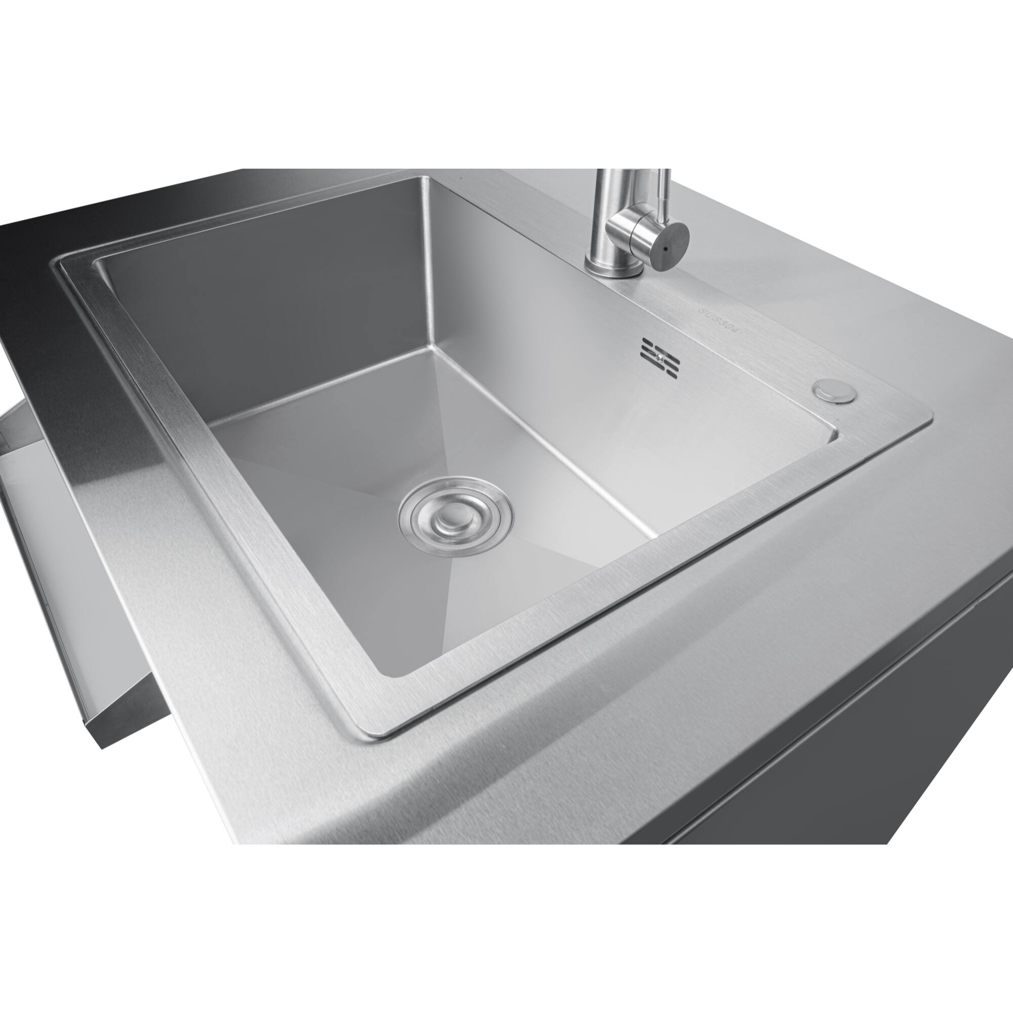 Alt View 2. Koolmore - 32 in. Sink with Cabinet in Stainless-Steel for Outdoor Kitchen (KM-OKS-SWC) - Stainless Steel.