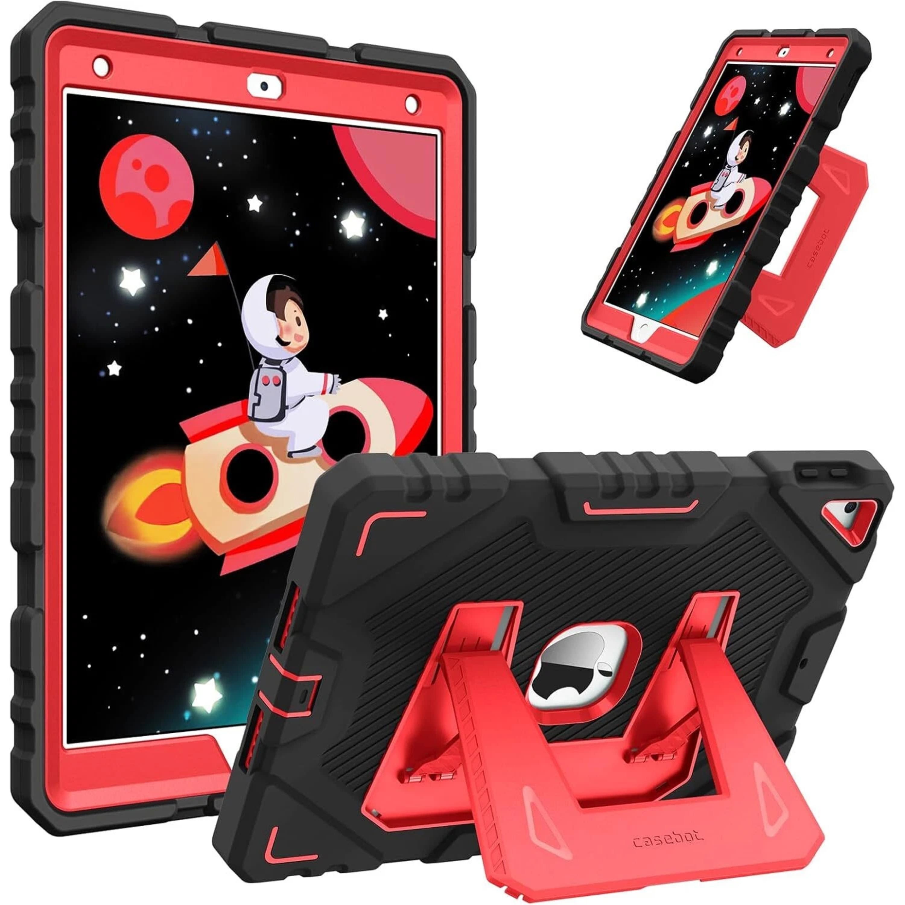 Kitcheniva - Kids Shockproof Case For iPad 9th 8th 7th Gen 10.2 Inch Full Body Protection - Black Pink