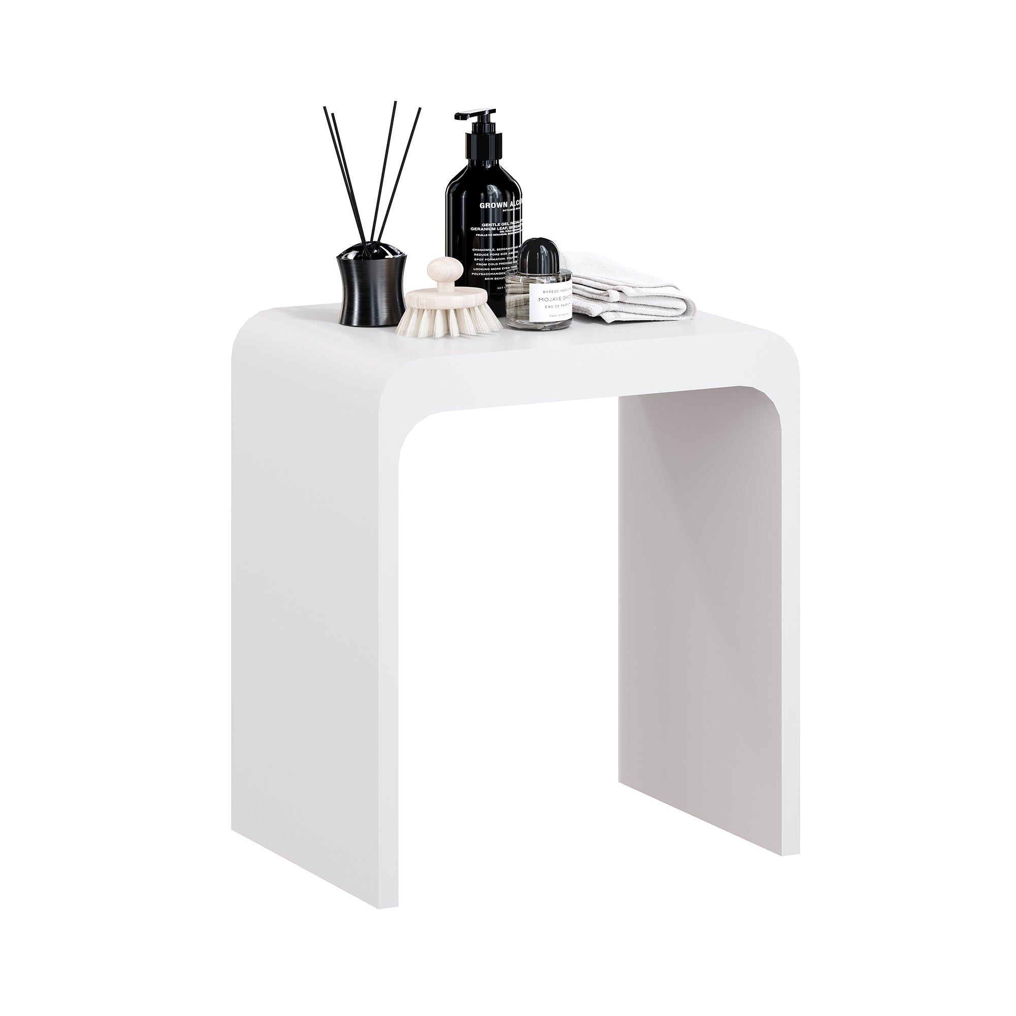 Alt View 8. Boyel Living - 11.42 in. W Freestanding Solid Surface Shower Seat in Matte White - Matte White.