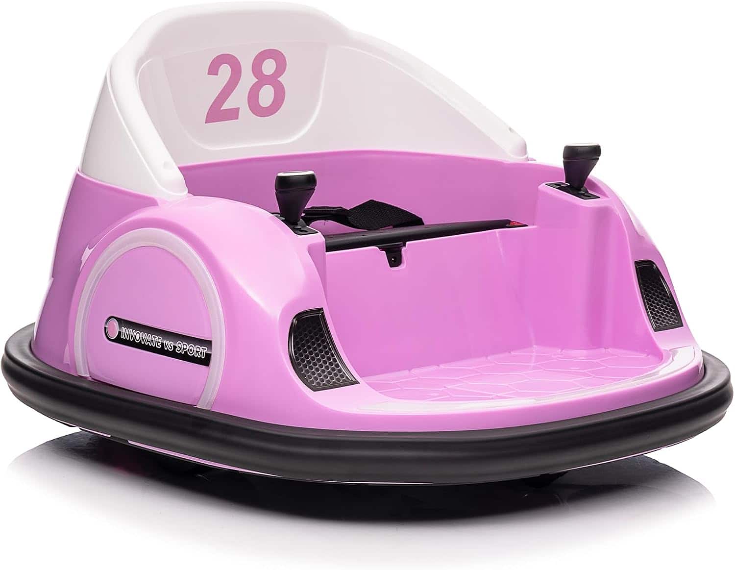 Homhougo - 12V Baby Bumper Car Remote Control 360° Spin LED Lights Music Pink