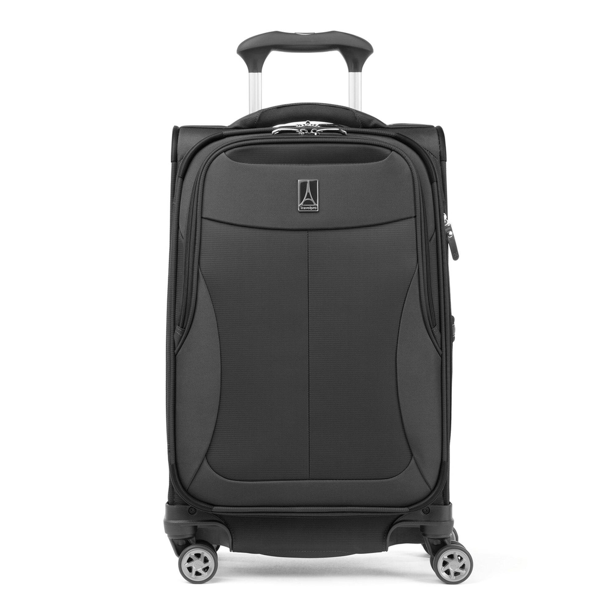 Angle. Travelpro - Walkabout 6 Softside Expandable 3 Piece (20"/25"/29") Spinner Luggage Set - Jet Black.