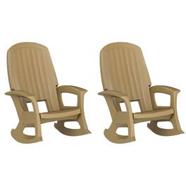 Semco - Plastics Rockaway Heavy Duty All Weather Outdoor Rocking Chair (2 Pack) - Taupe