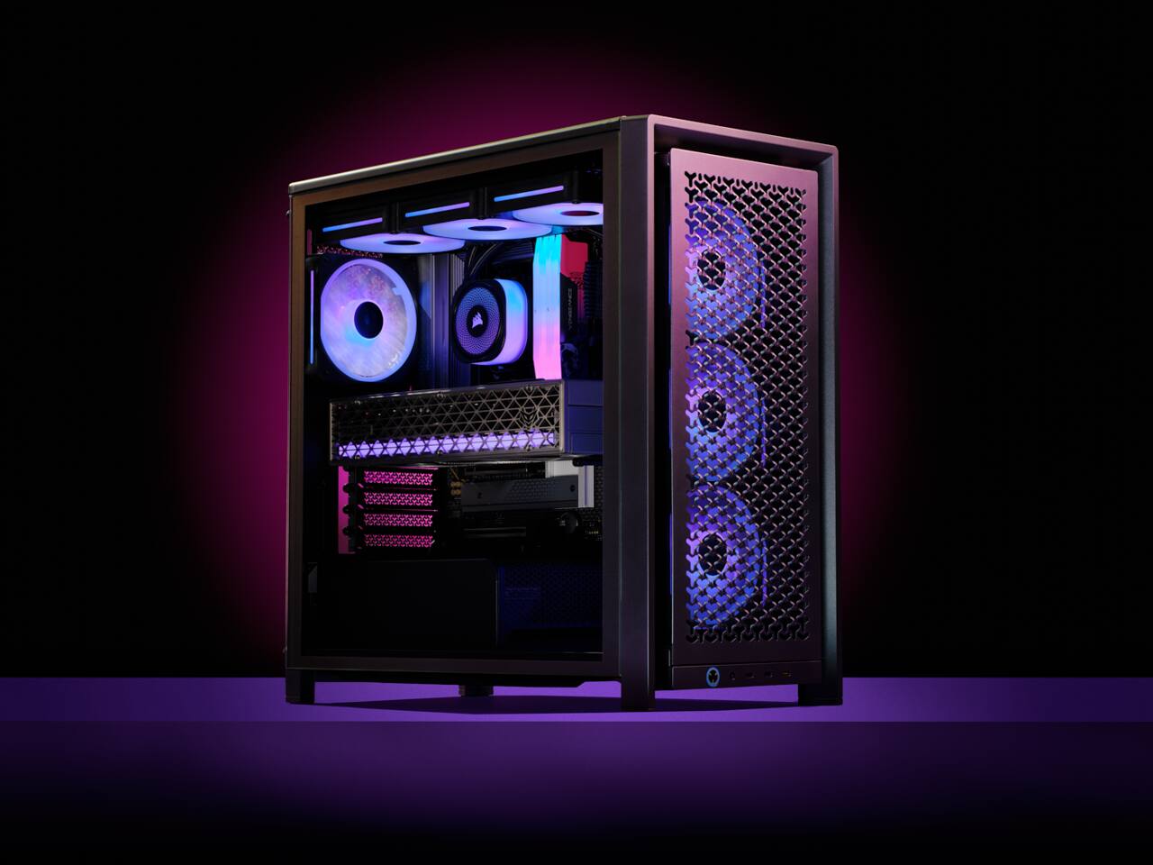 Alt View 1. CORSAIR - CORSAIR FRAME 4000D Modular Mid-Tower PC Case - Vault Series, Galaxy, Customizable, InfiniRail, 360mm Radiator Support - Galaxy.
