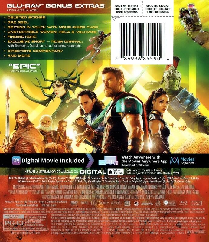 Alt View 1. Thor: Ragnarok   - BLU-RAY.