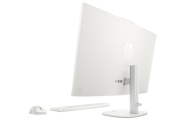 Front. HP - HP OmniStudio All-in-One Computer 27" FHD Intel Core Ultra 7, 32 GB;1 TB SSD - Cotton white.