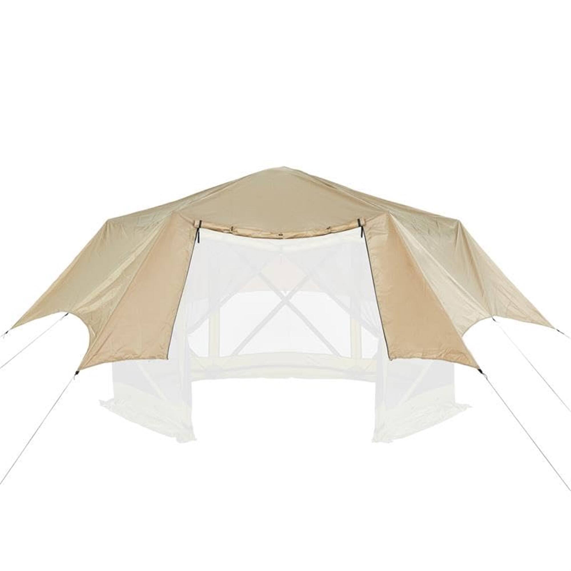 Hike Crew - Waterproof Gazebo Rain Shelter Tarp Compatible with 6-Sided Pop-Up Tent with 6ft Panels - Beige
