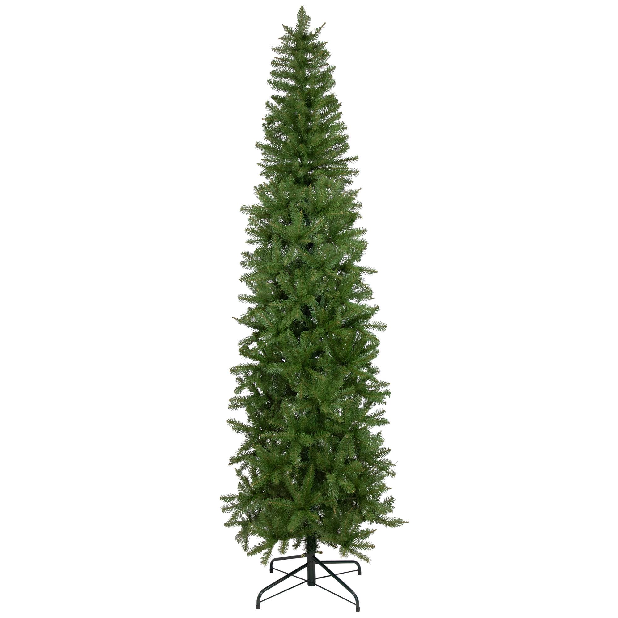 Front. Northlight - 7.5' Silver Lake Fir Pencil Artificial Christmas Tree, Unlit - Green.
