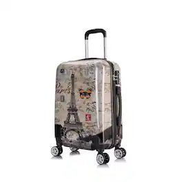 InUSA - Prints Lightweight Hardside Spinner Luggage 20" Carry-on - PARIS