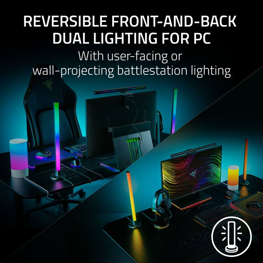 Razer Aether Standing Light RGB LED Light Bars Black RZ43-05320100-R3UC ...