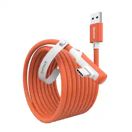 Syntech - VR Link Cable 16 FT Compatible with Oculus/Meta Quest 3/3S and PC/SteamVR, USB 3.0 to USB C Cable for VR Headset - Orange