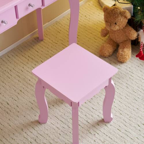 Alt View 3. Winado - Little Kids Girls Vanity Table Set Makeup Dressing Desk with Stool & Mirror with 3 Drawers for Christmas Birthday Gift - Purple.