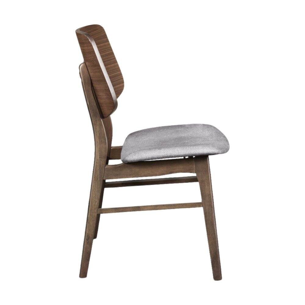Angle. FurniFact - Wood Dining Chair Set of 2 Mid-Century Dark Gray - Dark Gray.