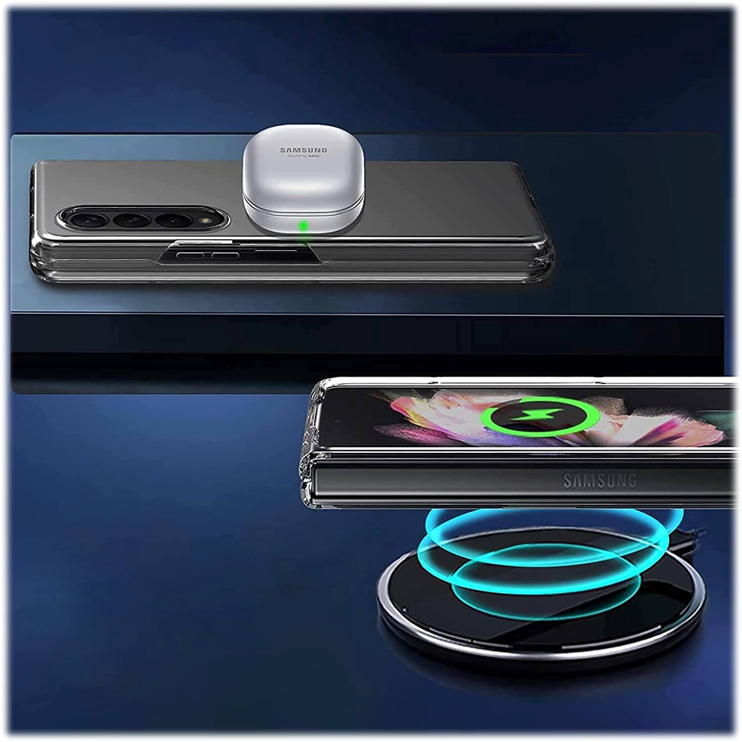 Alt View 12. SaharaCase - Hybrid-Flex Hard Shell Case for Samsung Galaxy Z Fold4 - Clear.