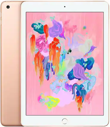 Front. Apple - Apple iPad 6th Gen (9.7-inch, Wi-Fi, 32GB) - Gold - Gold.