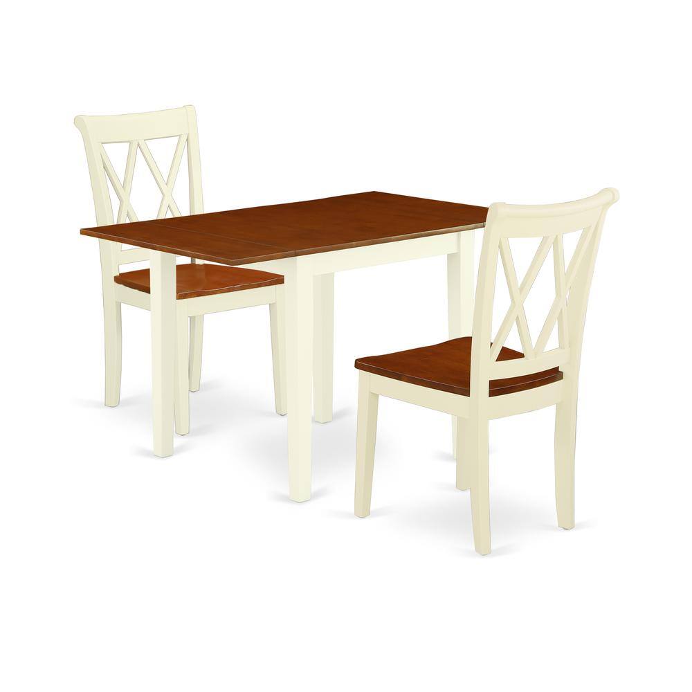 Angle. East West Furniture - Dining Room Set Buttermilk & Cherry - Brown.