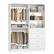 Angle. Aheaplus - 46.3" Walk-in Closet Organizer System with 4 Wooden Drawers and 2 Hanging Rods - White.