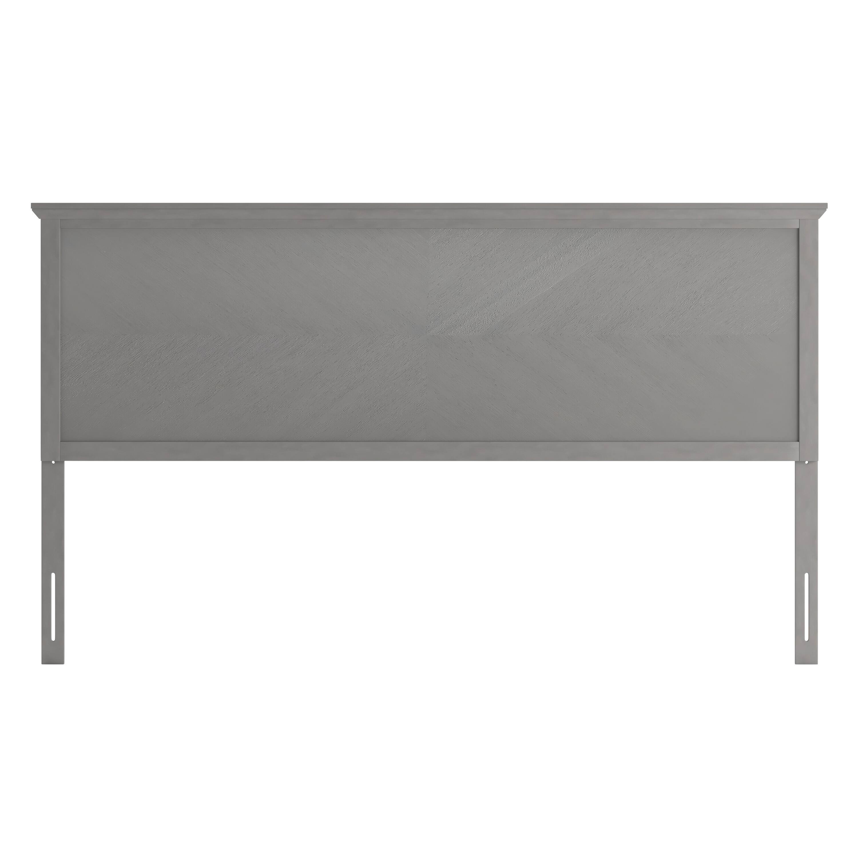 Alt View 9. Emma + Oliver - Frenti Herring Bone Wooden Adjustable Headboard Only - Gray Wash.