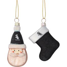 The Memory Company - Chicago White Sox Two-Pack Santa & Stocking Blown Glass Ornament Set - Multicolor