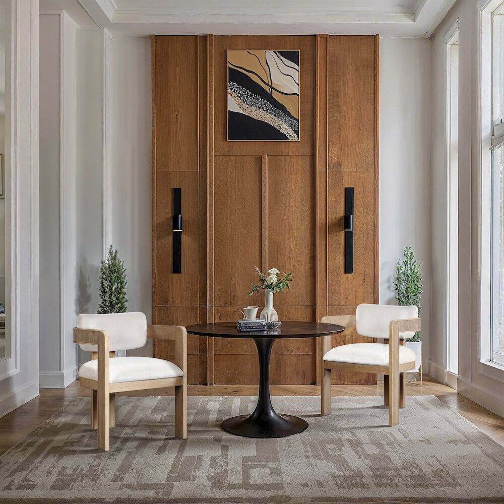 Alt View 1. Meridian Furniture - Sacha Cream Velvet Dining Chair, Set of 2 - Beige.