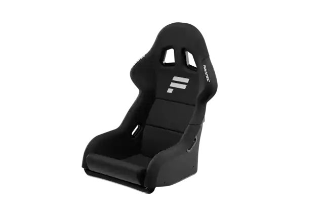Front. Fanatec - GT Cockpit Seat - Black Shell / Charcoal Cover.