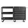 Winado - 7-Drawer Tool Chest with Side Shelves, Lock & Key, 6 Wheels Tool Box Tool Storage Cart Organizer for Workshop and Garage - Black