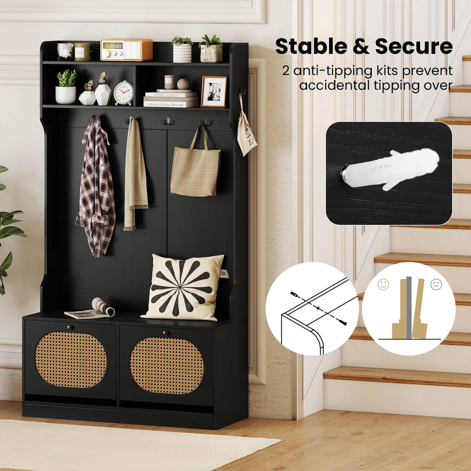 Stable & Secure  
2 anti-tipping kits prevent accidental tipping over