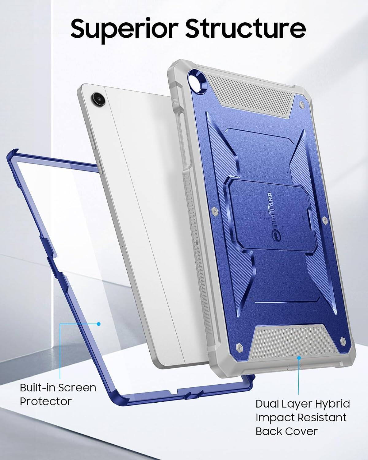 Superior Structure TATARA Built-in Screen Protector Dual Layer Hybrid Impact Resistant Back Cover