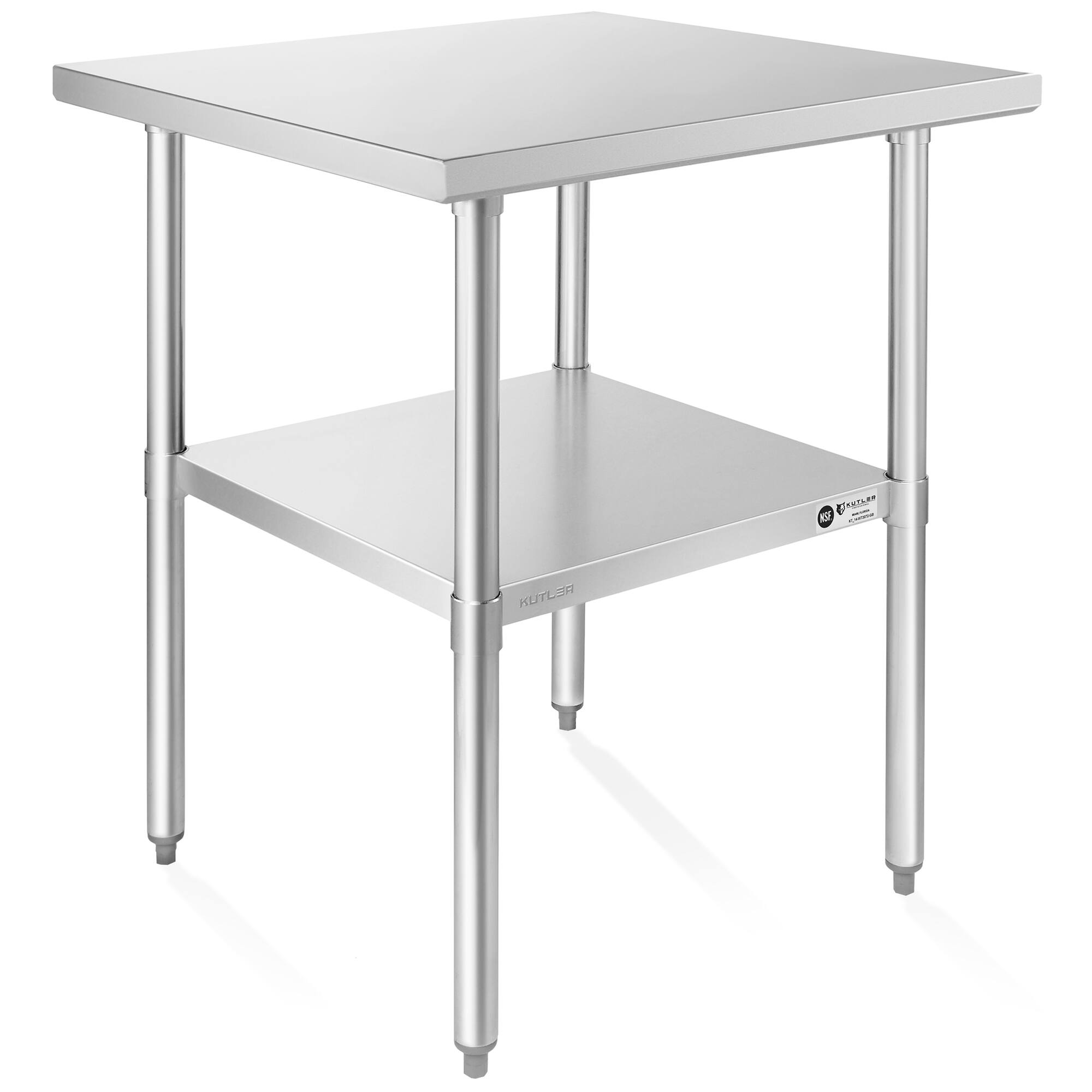 Front. KUTLER - NSF Commercial Stainless Steel Table for Kitchen Prep and Work - Silver.