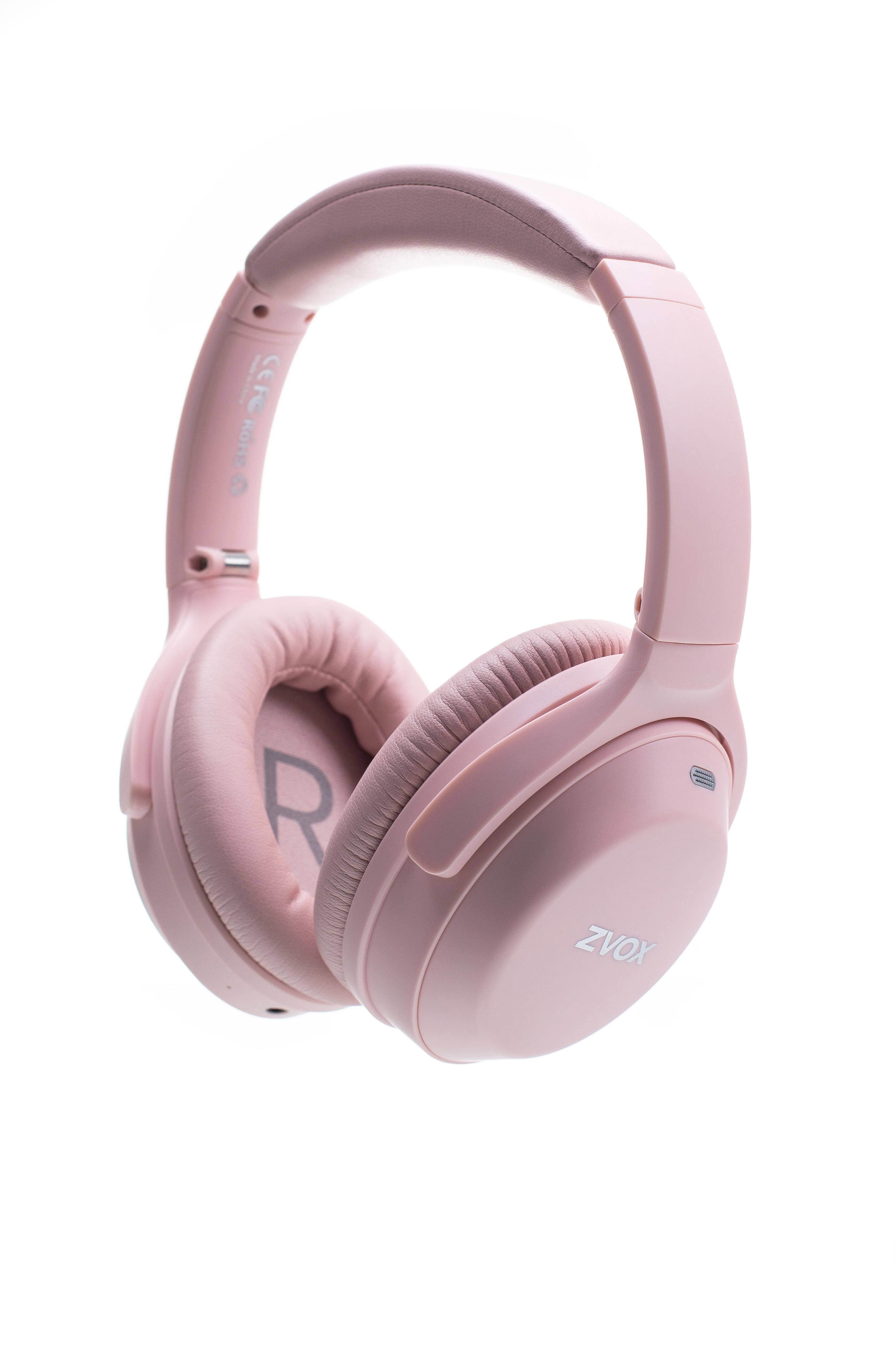 Front. ZVOX - AV52 AccuVoice Over the Ear Headphones - Pink.