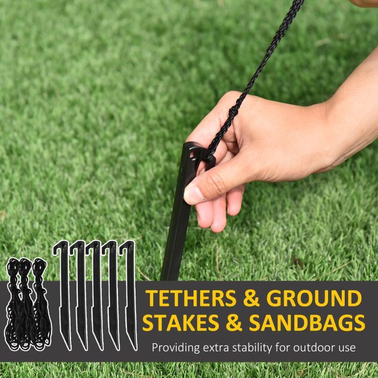 Tethers & Ground Stakes & Sandbags  
Providing extra stability for outdoor use