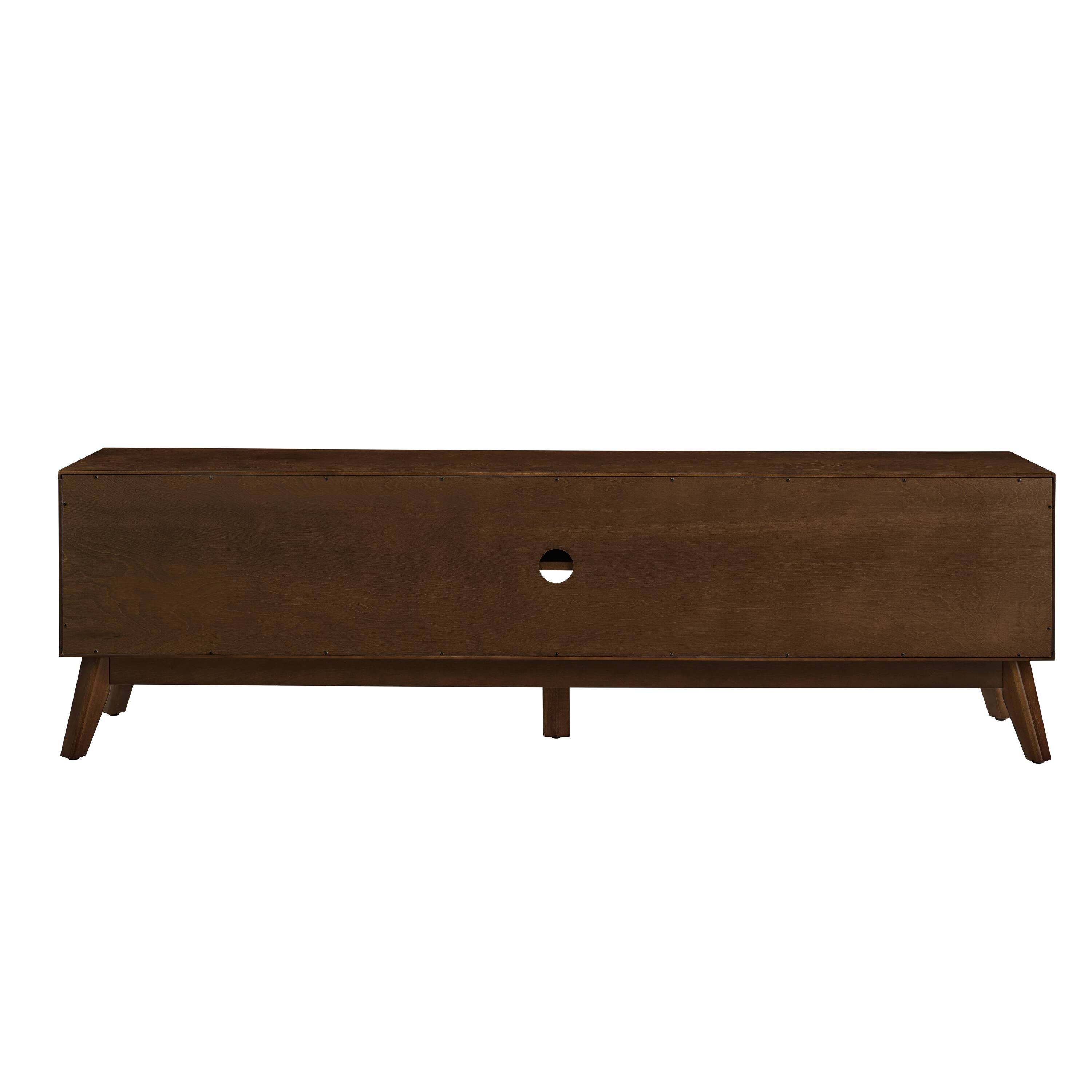 Alt View 7. Spaco - Spaco 67.9 Inch Mid Century Rattan TV Stand for 75" TVs, Solid Wood Feet Media Console, Walnut for Living Room - Walnut Brown.