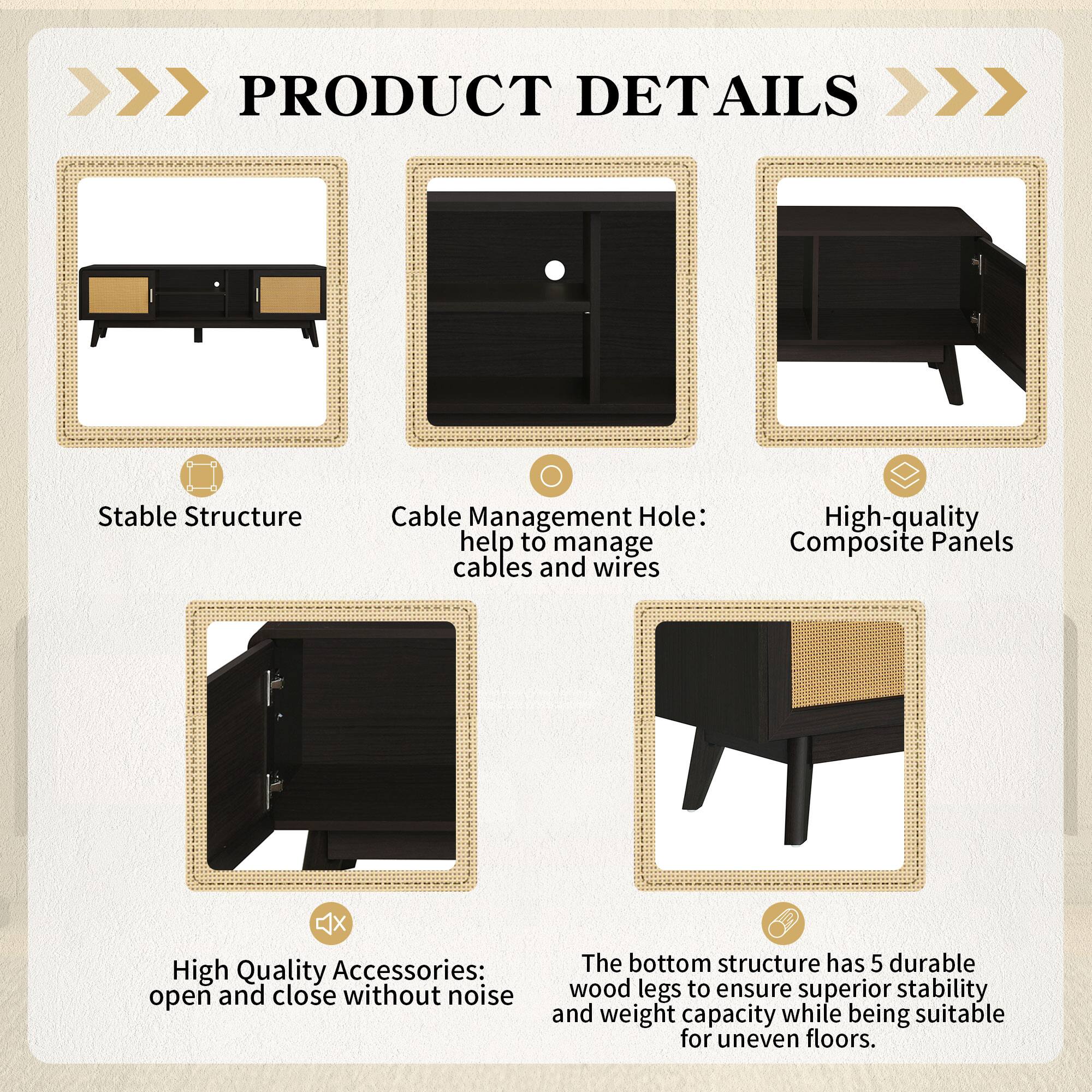 PRODUCT DETAILS

Stable Structure
Cable Management Hole: help to manage cables and wires
High-quality Composite Panels
High Quality Accessories: open and close without noise
The bottom structure has 5 durable wood legs to ensure superior stability and weight capacity while being suitable for uneven floors.