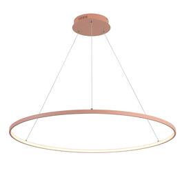 Jonathan Y - Brice 35" Modern Contemporary Metal Round Dimmable Integrated LED Pendant - Matte Pink