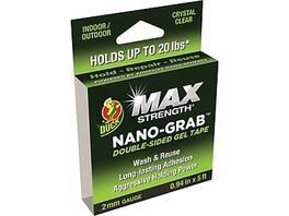 Duck - Max Strength Nano-Grab Double-Sided Gel Tape, 0.94" x 5 ft - Clear