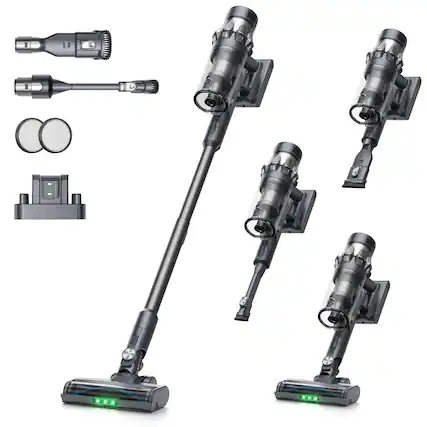 Front. Yaber - HP20 Cordless Vacuum Cleaner, 180AW Strong Suction, 500W Motor, 65 Mins Runtime, H13 HEPA, 1.69KG Ultra-Light - Black Gold.