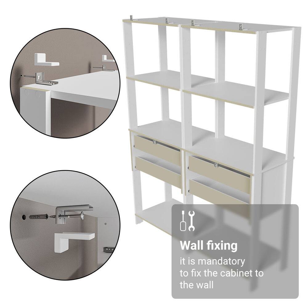 Wall fixing  
it is mandatory to fix the cabinet to the wall