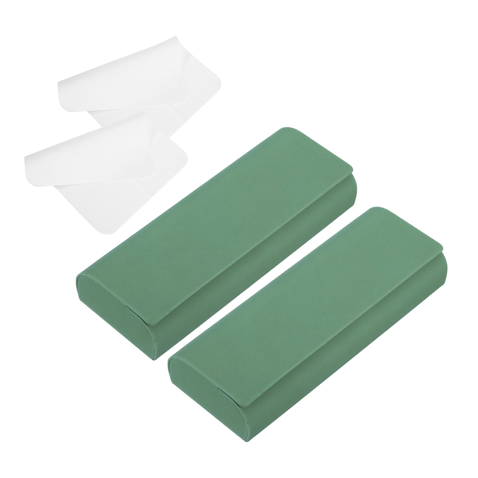 Unique Bargains - 2pcs Hard Shell Eyeglasses Case Leather with Cloth Lightweight PU for Sunglasses - Forest Green price history on PriceWatchPro